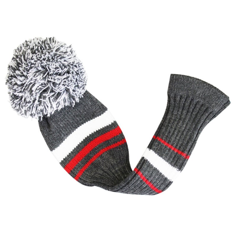 Scott Edward Gray White Red Stripes Golf Headcover Set 4 for Driver Wood(460CC) Fairways Hybrid/UT, with Rotating Number Tags - Image 4